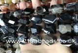 CAA3824 13*17mm - 18*22mm faceted nuggets line agate beads