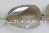 CAA423 15.5 inches 25*35mm faceted & twisted oval agate druzy geode beads