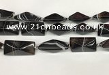 CAA4356 15.5 inches 18*35mm pyramid line agate beads wholesale