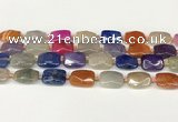CAA4524 15.5 inches 13*18mm faceted rectangle dragon veins agate beads