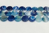 CAA4625 15.5 inches 20mm flat round banded agate beads wholesale