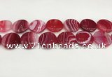 CAA4631 15.5 inches 25mm flat round banded agate beads wholesale
