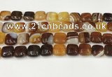 CAA4734 15.5 inches 12*12mm square banded agate beads wholesale