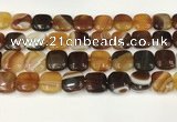 CAA4741 15.5 inches 14*14mm square banded agate beads wholesale
