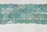 CAA4745 15.5 inches 14*14mm square banded agate beads wholesale