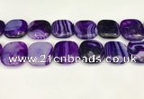 CAA4774 15.5 inches 25*25mm square banded agate beads wholesale