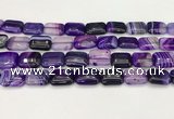 CAA4798 15.5 inches 12*16mm rectangle banded agate beads wholesale
