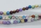 CAA50 15.5 inches 4mm round dyed white agate gemstone beads