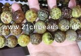 CAA5043 15.5 inches 18mm round yellow dragon veins agate beads