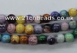 CAA51 15.5 inches 6mm round dyed white agate gemstone beads