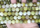 CAA5159 15.5 inches 10mm faceted round banded agate beads