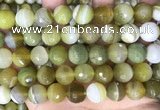 CAA5162 15.5 inches 16mm faceted round banded agate beads