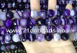 CAA5181 15.5 inches 12mm faceted round banded agate beads
