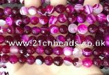 CAA5186 15.5 inches 8mm faceted round banded agate beads