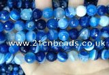 CAA5229 15.5 inches 10mm faceted round banded agate beads