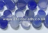 CAA5318 Top drilled 6*8mm flat teardrop line agate beads