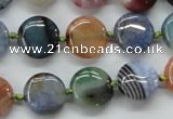 CAA542 15.5 inches 14mm flat round dyed madagascar agate beads