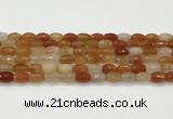CAA5465 15.5 inches 8*12mm faceted rice agate beads