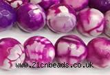 CAA5523 15 inches 10mm faceted round fire crackle agate beads