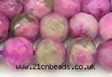 CAA5770 15 inches 6mm faceted round colorfull crazy lace agate beads