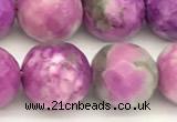 CAA5773 15 inches 12mm faceted round colorfull crazy lace agate beads