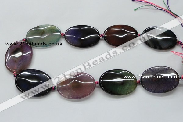 CAA582 15.5 inches 30*40mm faceted oval dragon veins agate beads