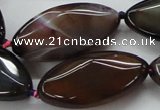 CAA584 15.5 inches 19*38mm faceted marquise dragon veins agate beads