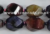 CAA618 15.5 inches 15*20mm faceted & twisted dragon veins agate beads