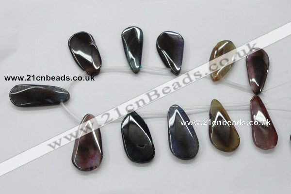 CAA625 top-drilled 25*50mm freeform dragon veins agate beads
