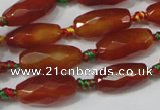 CAA630 15.5 inches 8*16mm faceted rice agate gemstone beads wholesale