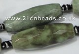 CAA639 15.5 inches 14*40mm faceted rice agate gemstone beads