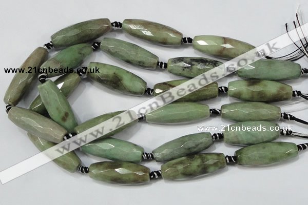 CAA639 15.5 inches 14*40mm faceted rice agate gemstone beads