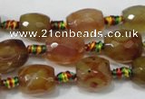 CAA652 15.5 inches 13*16mm faceted drum agate gemstone beads