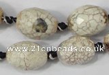 CAA653 15.5 inches 15*20mm faceted egg-shaped agate beads