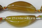 CAA666 15.5 inches 18*45mm curved moon agate gemstone beads