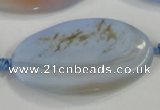 CAA746 15.5 inches 24*48mm twisted oval blue lace agate beads wholesale