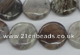 CAA778 15.5 inches 20mm flat round New Brazilian agate beads