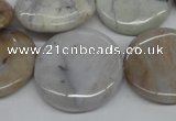 CAA779 15.5 inches 25mm flat round New Brazilian agate beads