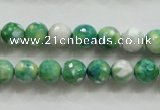 CAA793 15.5 inches 8mm faceted round fire crackle agate beads