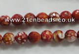 CAA794 15.5 inches 8mm faceted round fire crackle agate beads