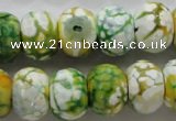 CAA830 15.5 inches 12*16mm faceted rondelle fire crackle agate beads