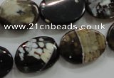 CAA837 15.5 inches 15*20mm twisted oval fire crackle agate beads