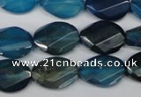 CAA936 15.5 inches 13*18mm faceted & twisted oval agate gemstone beads
