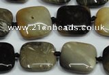 CAA954 15.5 inches 20*20mm square natural fossil wood agate beads