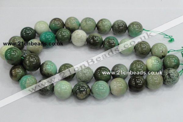 CAB02 15.5 inches 20mm round green grass agate gemstone beads