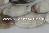 CAB105 15.5 inches 15*30mm oval natural brazil agate gemstone beads