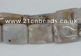 CAB110 15.5 inches 12*16mm rectangle natural brazil agate beads