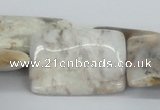 CAB114 15.5 inches 25*35mm rectangle natural brazil agate beads