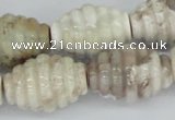 CAB125 15.5 inches 18*25mm threaded rice natural brazil agate beads