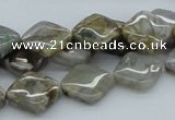 CAB154 15.5 inches 12*12mm diamond bamboo leaf agate beads